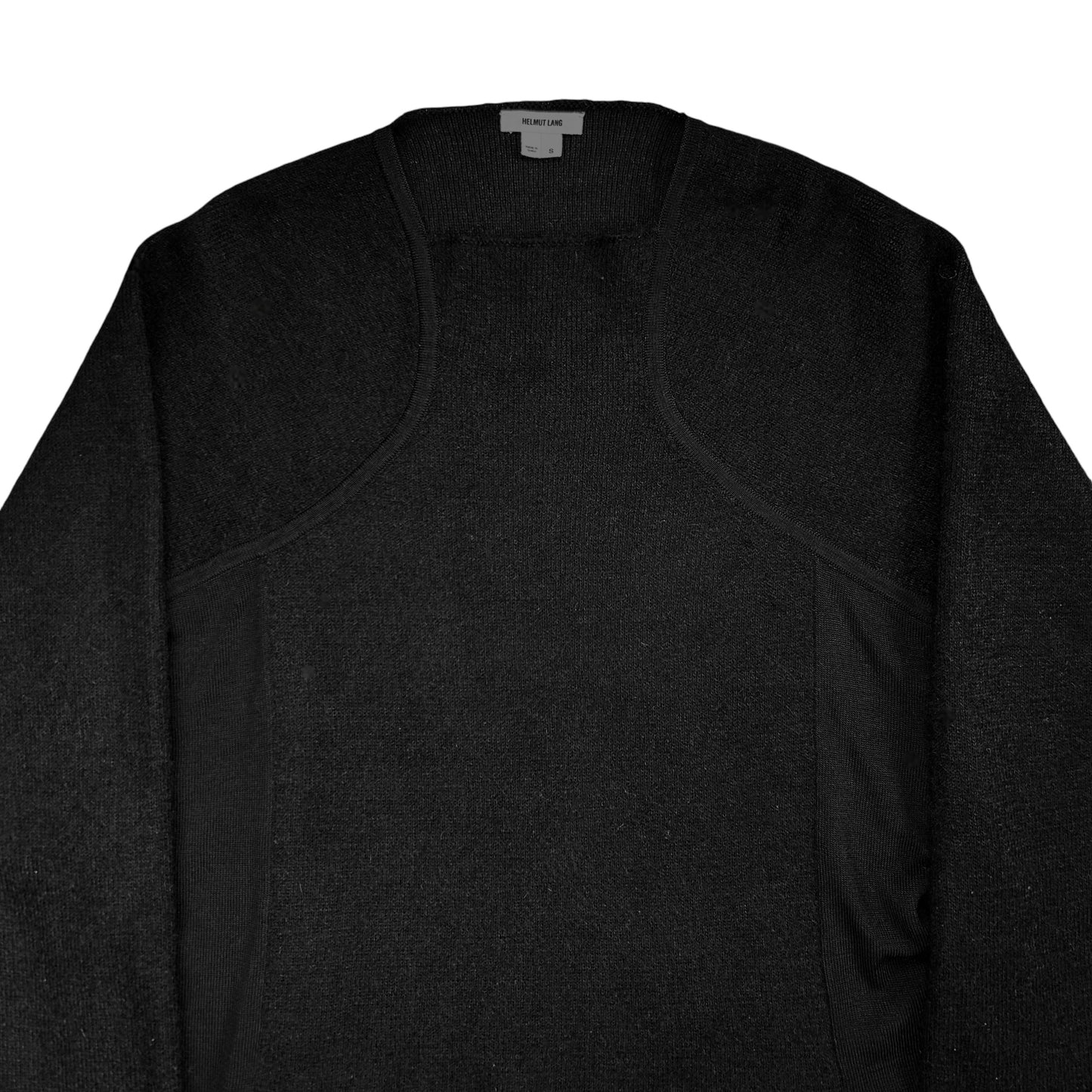 Helmut Lang Cropped Panelled Knit Sweater