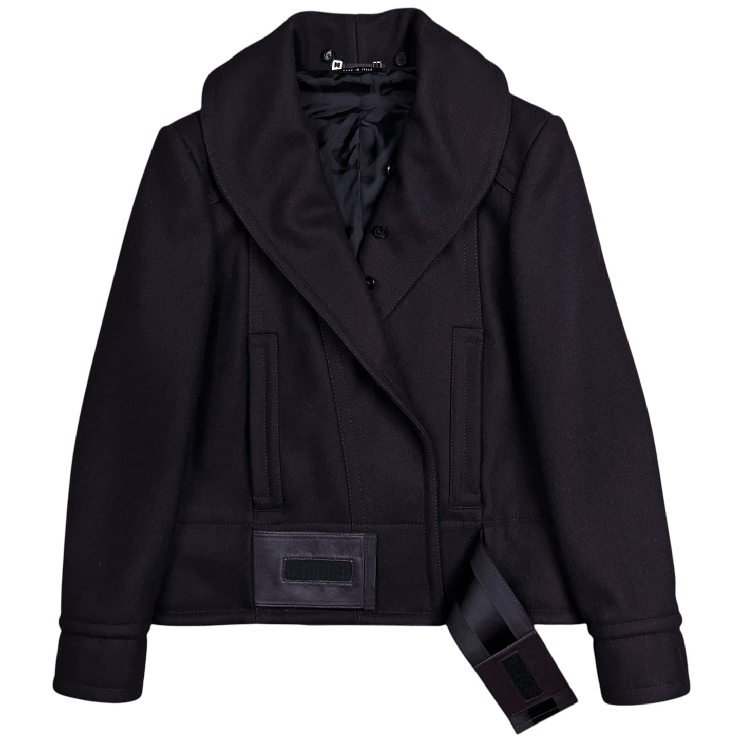 Gucci by Tom Ford Asymmetric Velcro Belted Cashmere Jacket - AW04