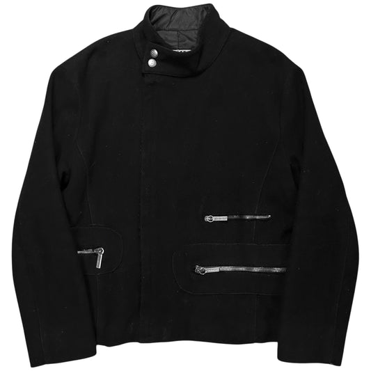 Dirk Bikkembergs Multi Back Zip Wool Bomber Jacket