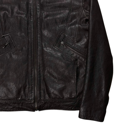 Dirk Bikkembergs Belt Collar Racer Sheep Leather Jacket