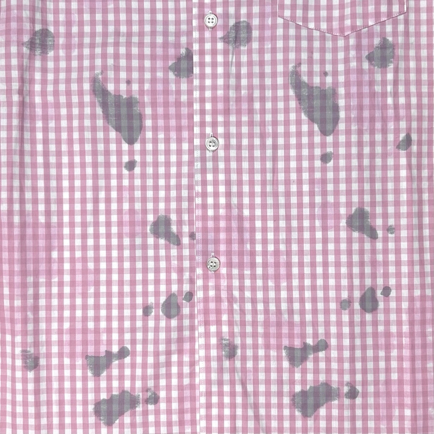 Comme des Garcons Shirt Stain Print Gingham Shirt - SS24
