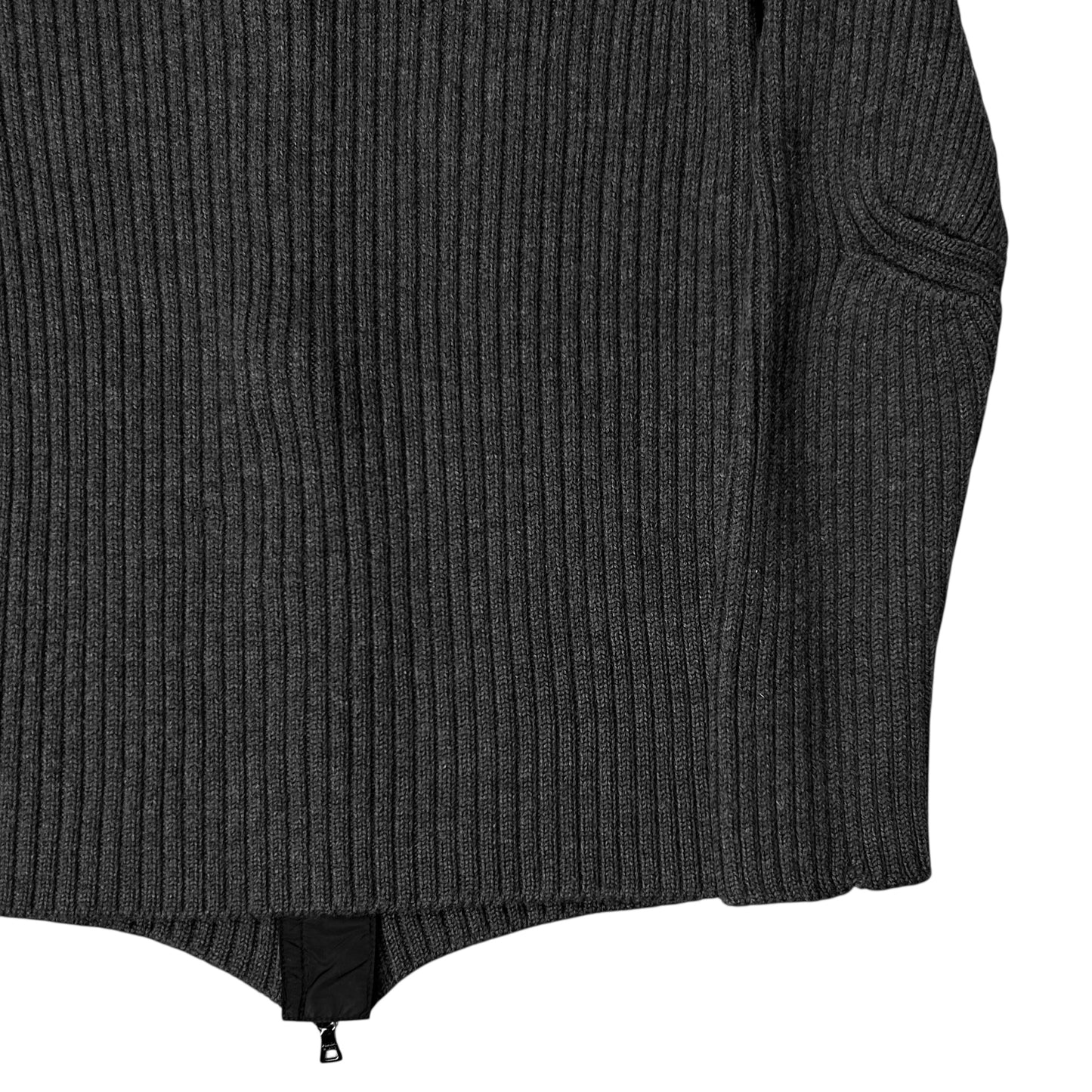 Prada Ribbed Zip Knit Sweater