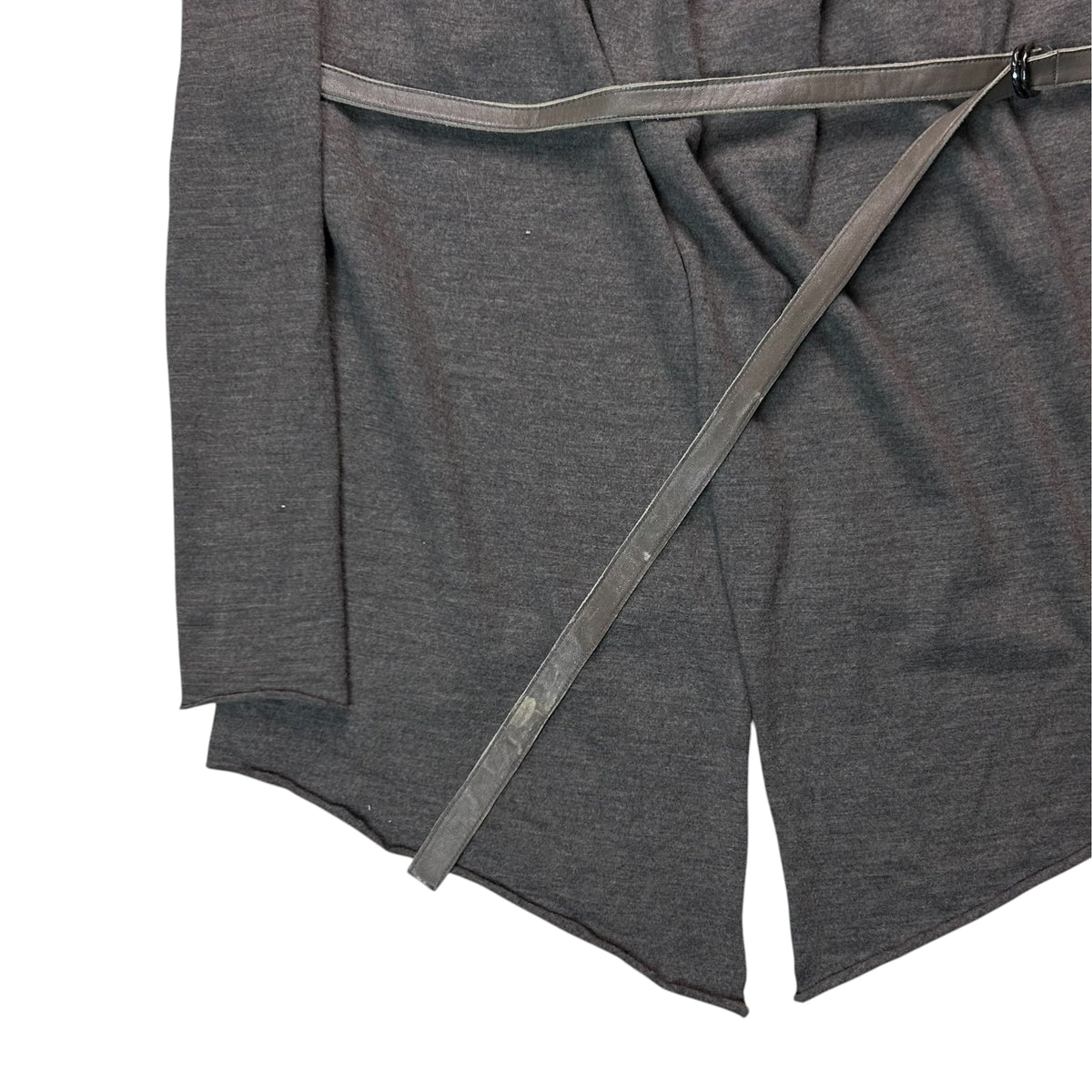 Helmut Lang Leather Belted Drape Cardigan - AW13