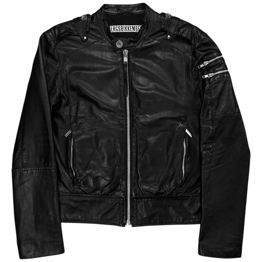 Dirk Bikkembergs Multi Shoulder Zip Racer Leather Jacket