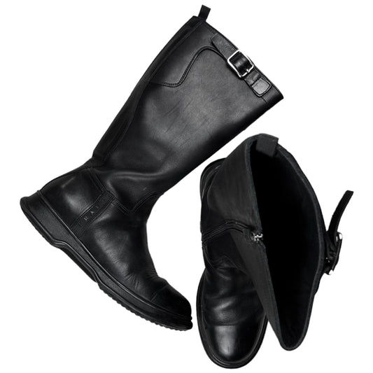 Prada Panelled Tall Buckle Boots