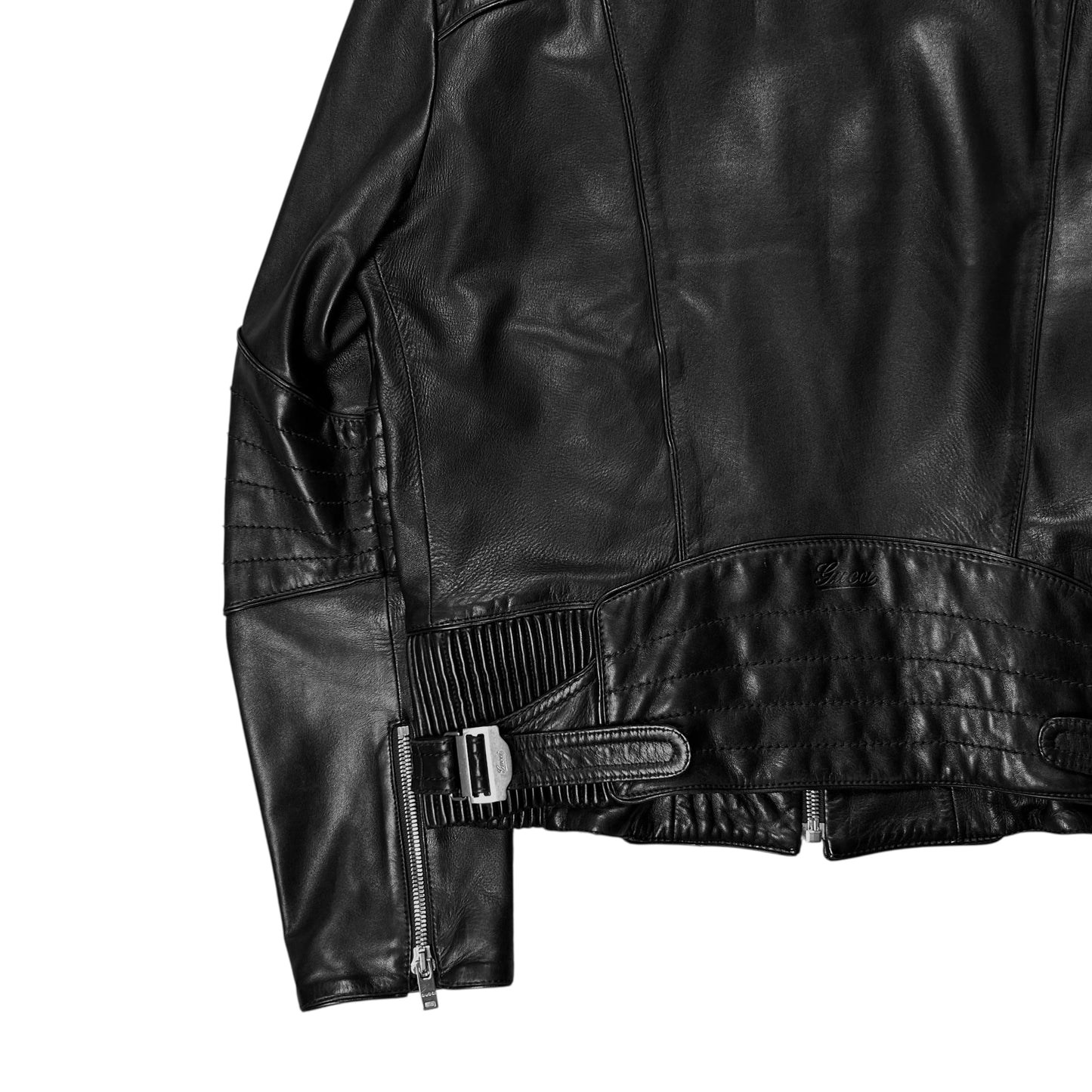 Gucci by Frida Giannini Dual Waist Belt Moto Leather Jacket - AW08