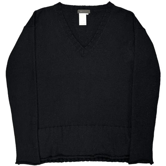 Ys Yohji Yamamoto Double Hem V-Neck Sweater