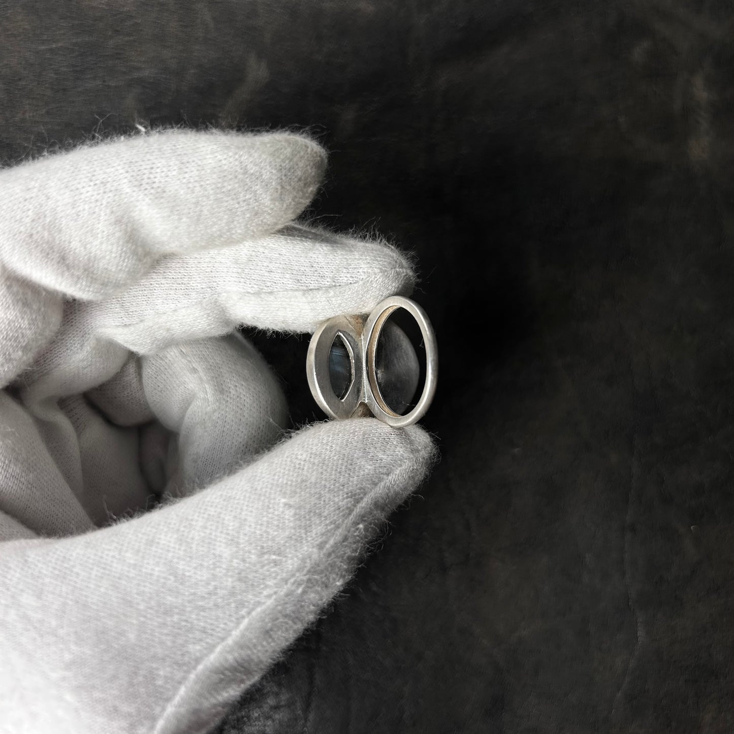 Penny Cat Eye Labradorite Stone Ring