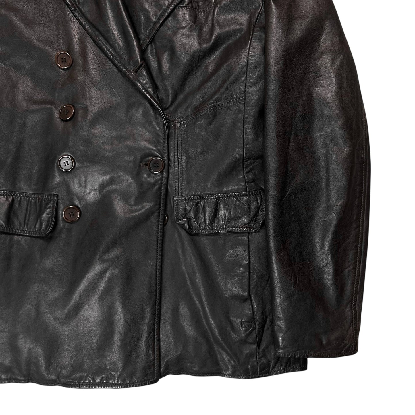 Dirk Bikkembergs Leather Caban Jacket