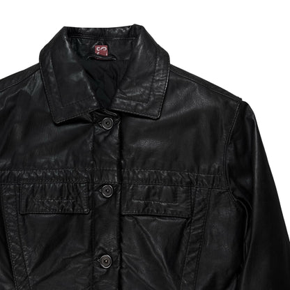 Dirk Bikkembergs Cropped Trucker Leather Jacket - 90s