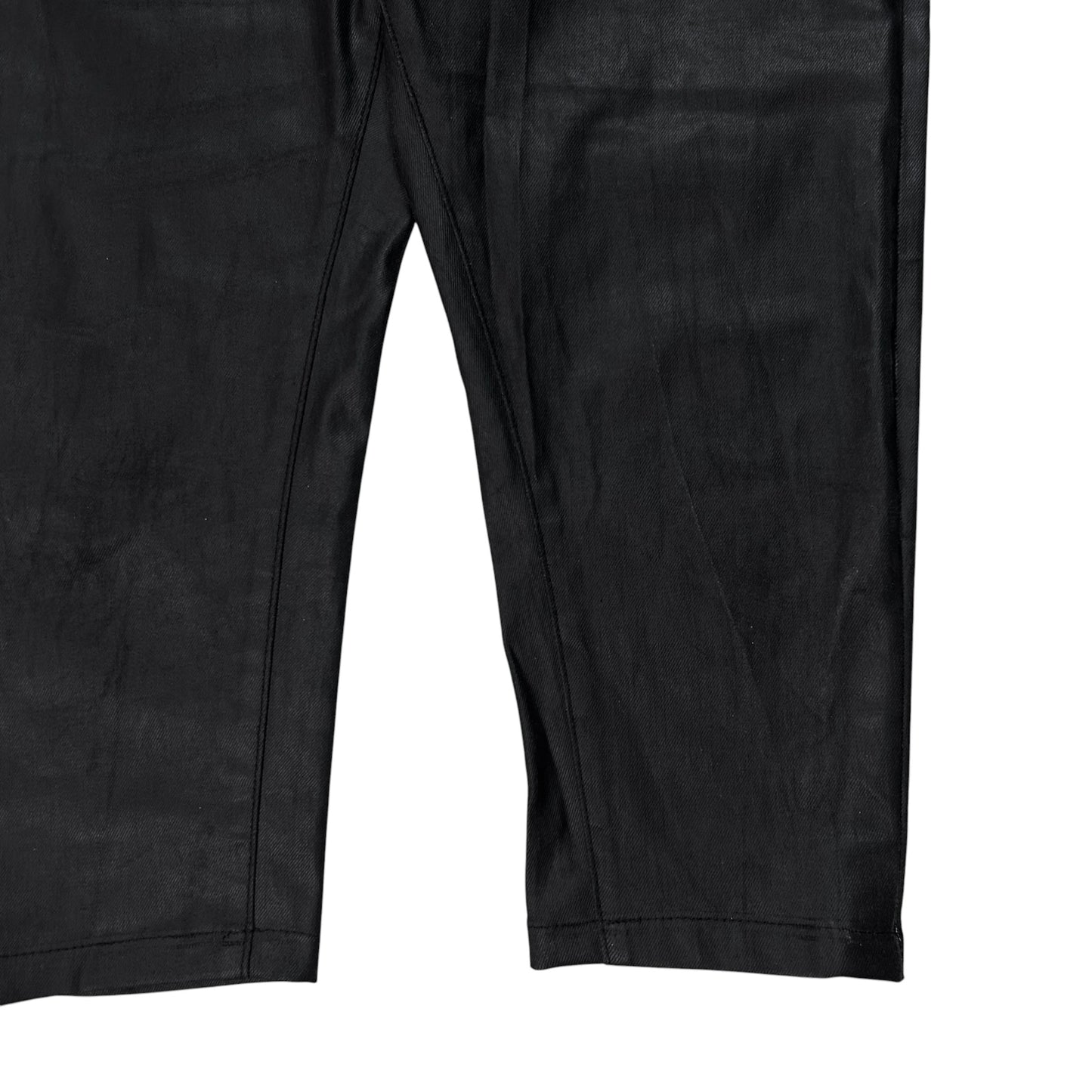 Balenciaga Waist Trimmed Waxed Capri Denim Shorts - SS13