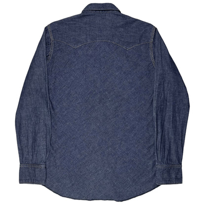 Ys Yohji Yamamoto Floral Embroidered Denim Shirt