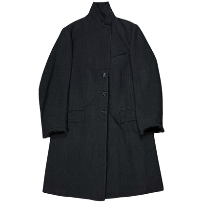 Dries Van Noten Faux Fur Applicated Wool Coat - 2000s