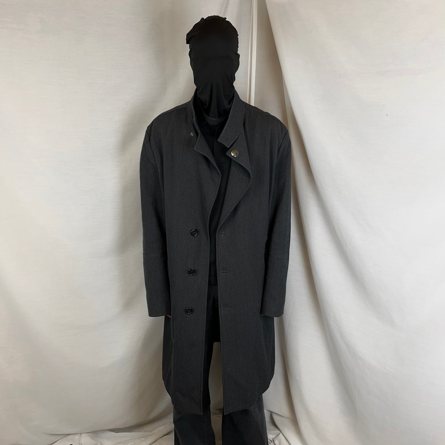 Dirk Bikkembergs Metal Leather Pocket Wool Coat