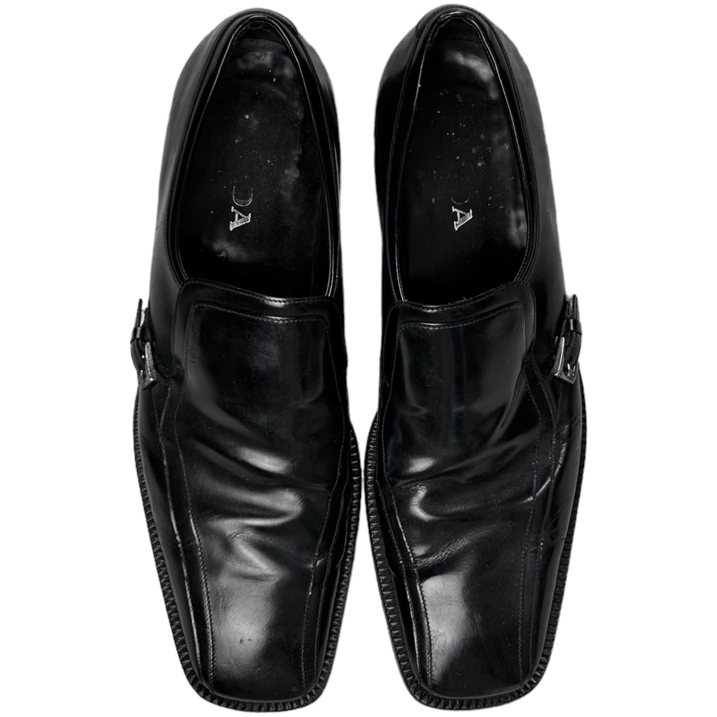 Prada Square Panel Monk Strap Loafers