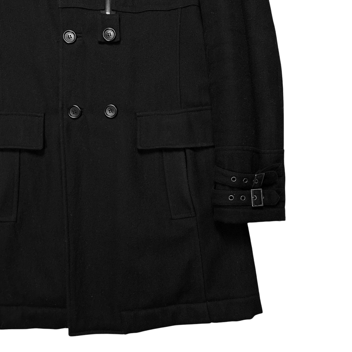 Dirk Bikkembergs Double Breasted Military Wool Coat