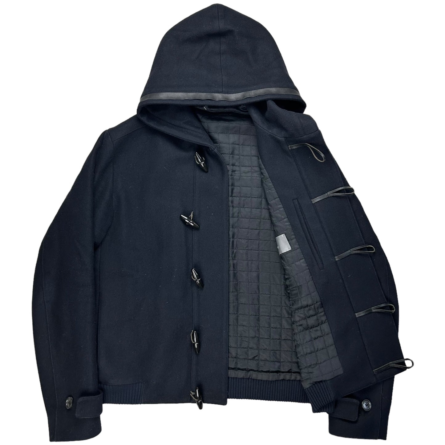 Dior Homme Leather Trimmed Hooded Duffle Jacket - AW11
