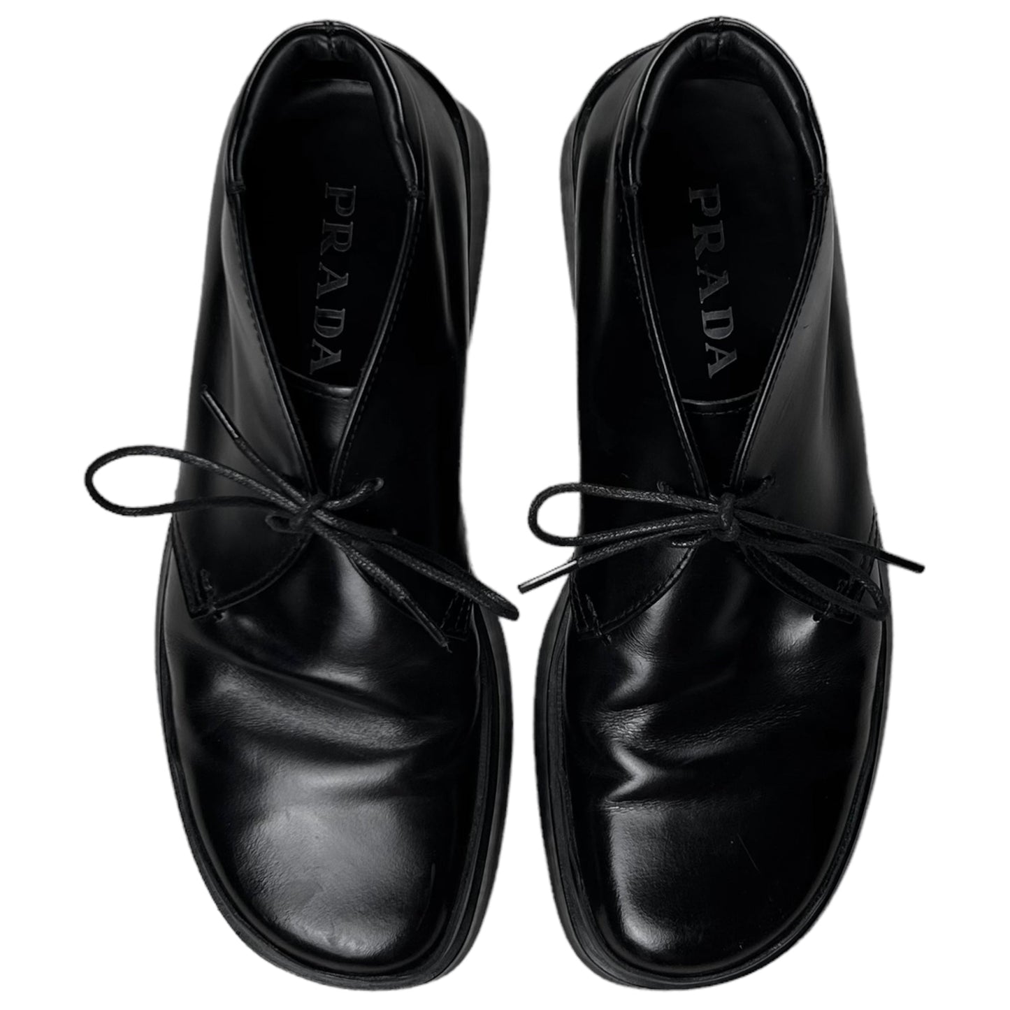 Prada Bulky Asymmetrical Toe Mid Top Derbies