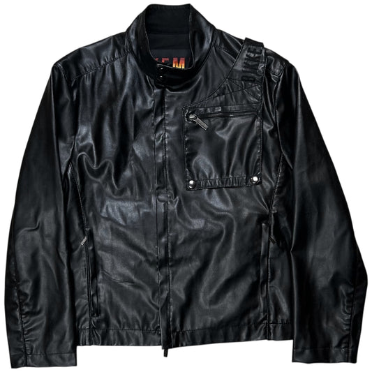 Dirk Bikkembergs Chest Strap Pocket Racer PVC Jacket