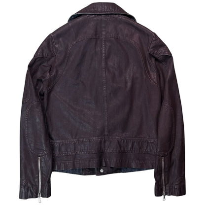 Dries Van Noten Waxed Multi Zip Biker Jacket - AW14