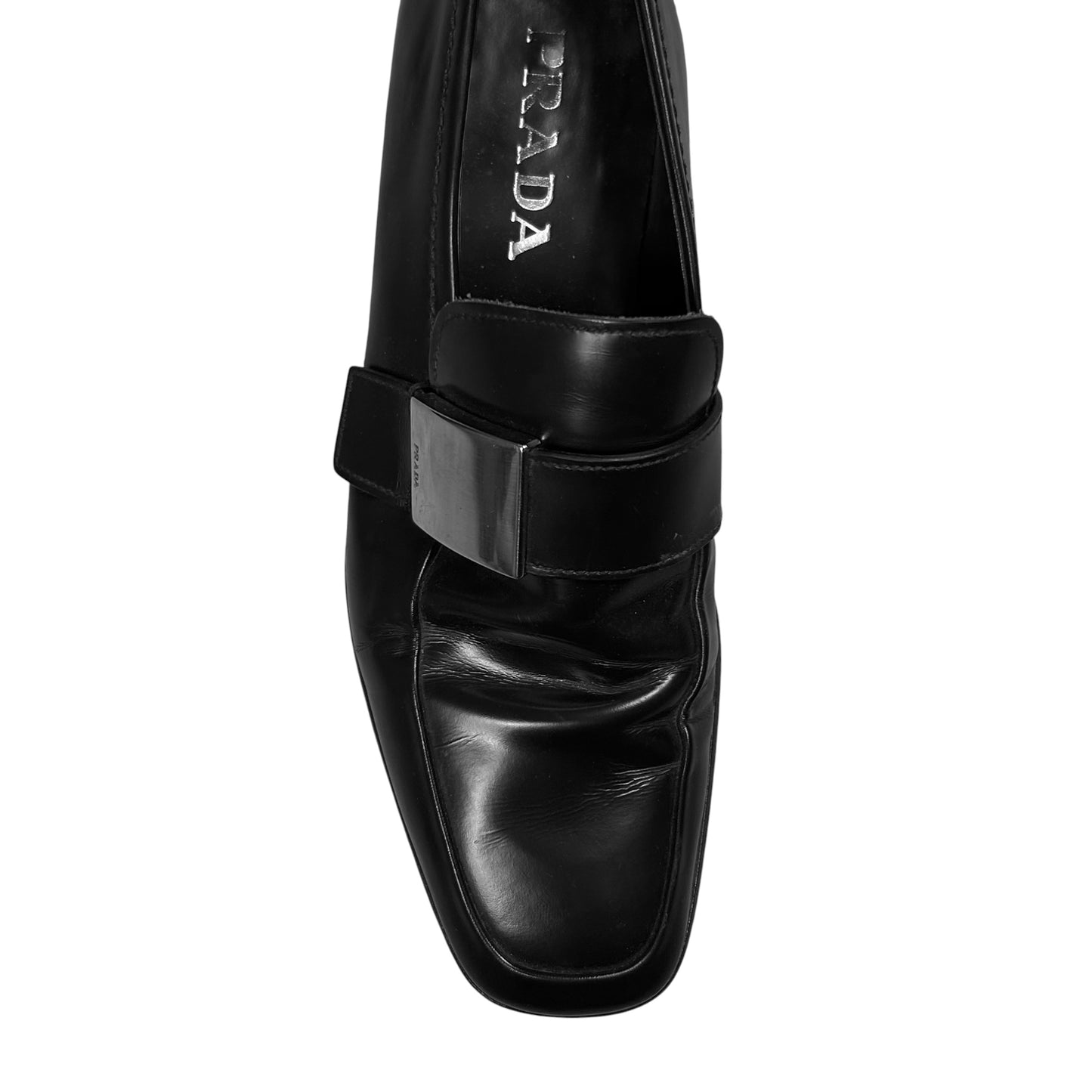 Prada Metal Bar Loafers