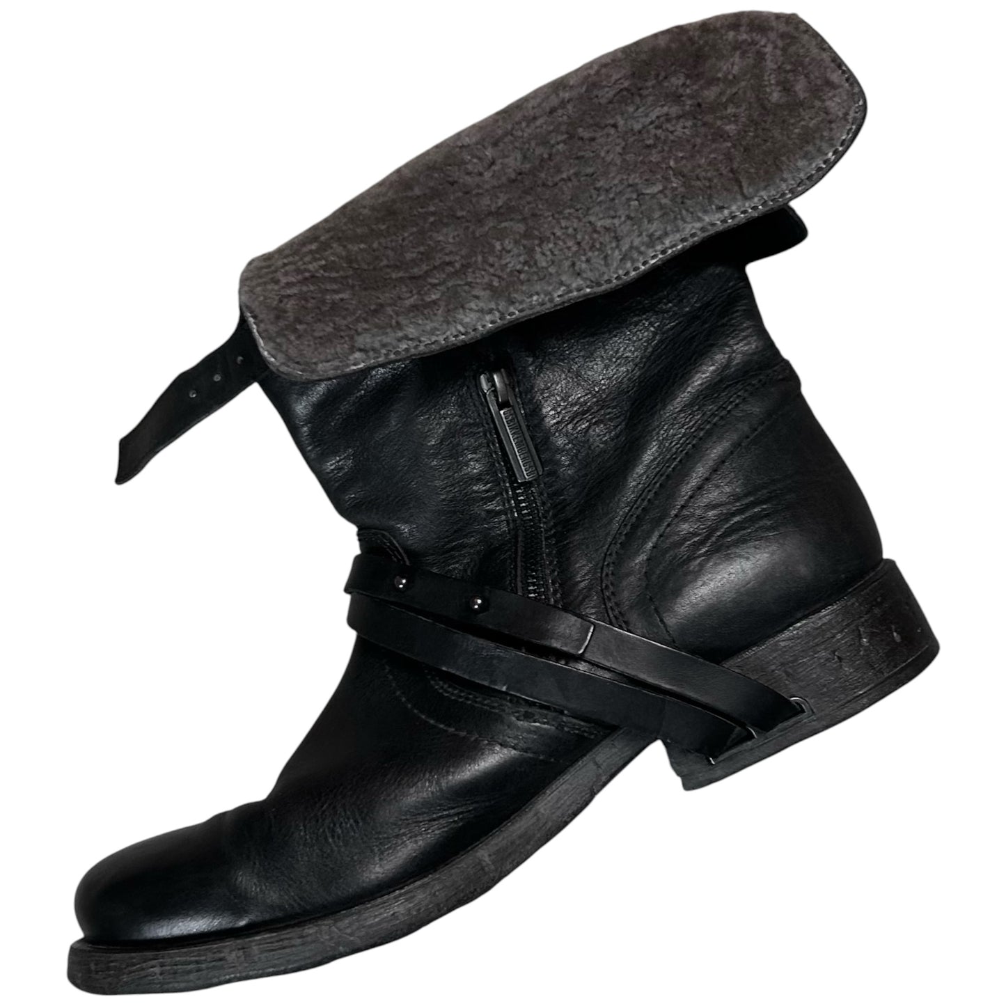 Dirk Bikkembergs Sherpa Lined B-Heel Harness Strap Boots