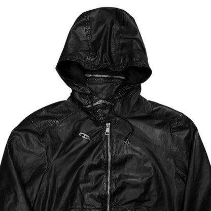 Gucci by Tom Ford Zip Hood Leather Jacket