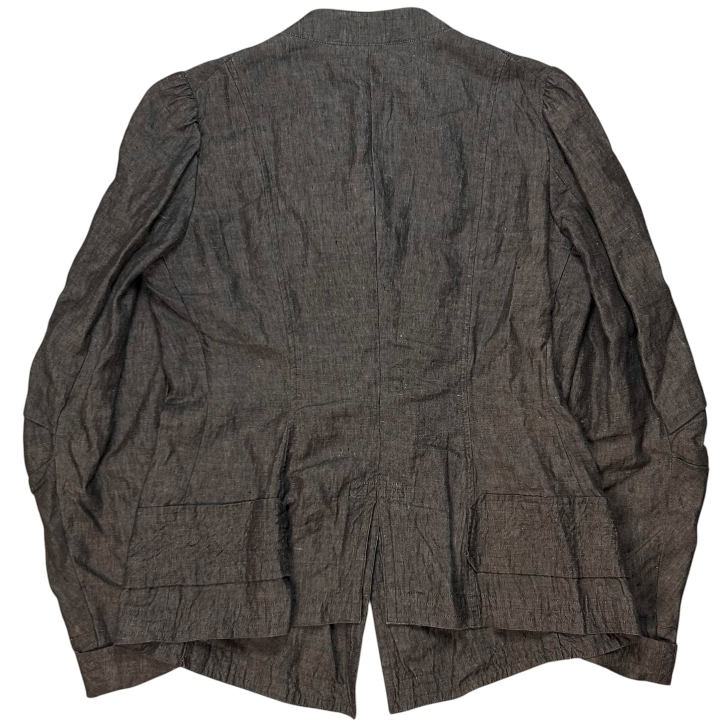 Dries Van Noten Contrast Fold Neck Linen Jacket - SS04