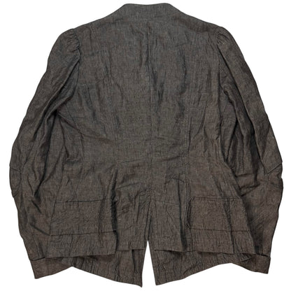 Dries Van Noten Contrast Fold Neck Linen Jacket - SS04