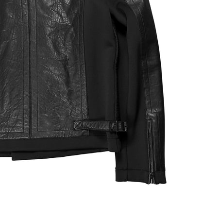 Dirk Bikkembergs Asymmetric Zip Moto Leather Jacket