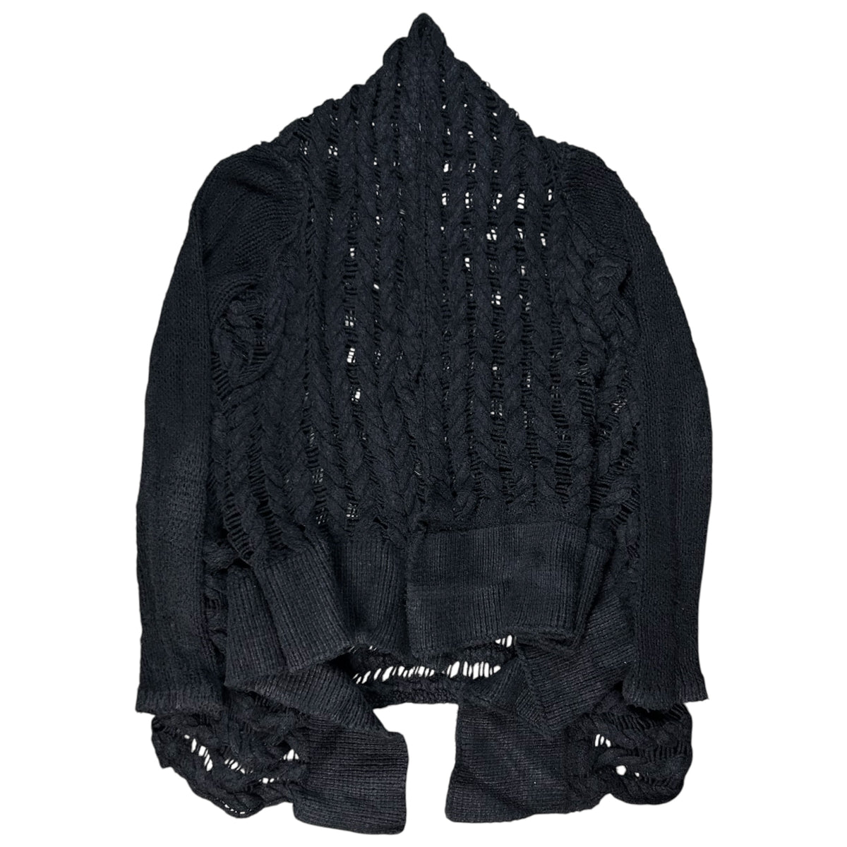 Rick Owens Open Crotchet Knit Tail Silk Cardigan - AW15