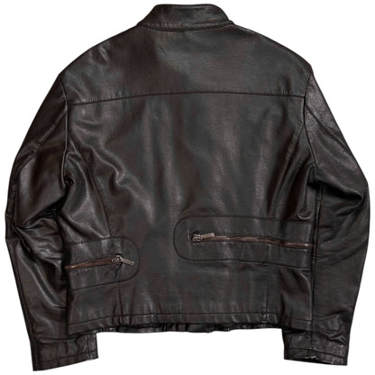Dirk Bikkembergs Multi Back Zip Vegan Leather Bomber Jacket