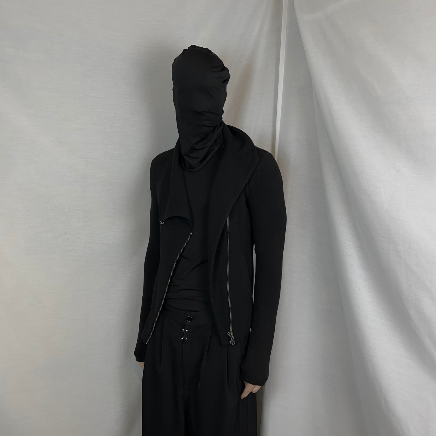 Helmut Lang Asymmetric Drape Collar Rayon Jacket - SS14
