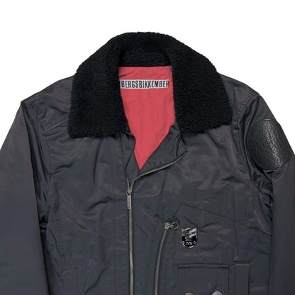 Dirk Bikkembergs Faux Fur Collar Pilot Jacket