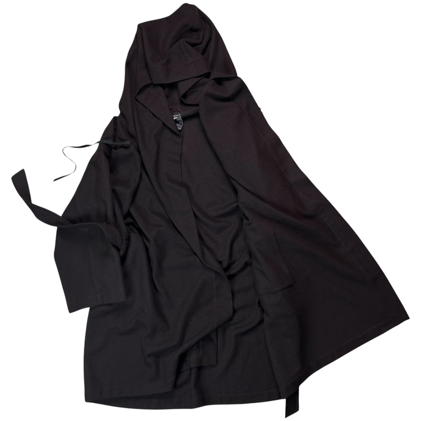 Ann Demeulemeester Belted Leather String Wool Coat - AW02