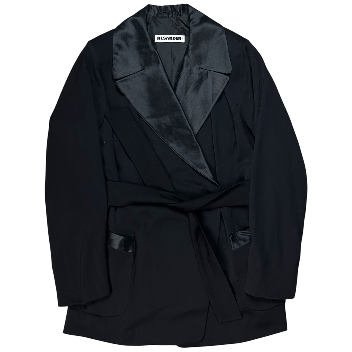 Jil Sander Belted Glossy Lapel Blazer - 80s