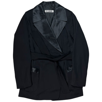 Jil Sander Belted Glossy Lapel Blazer - 80s