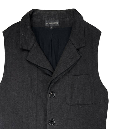 Ann Demeulemeester Belted Double Lapel Wool Vest