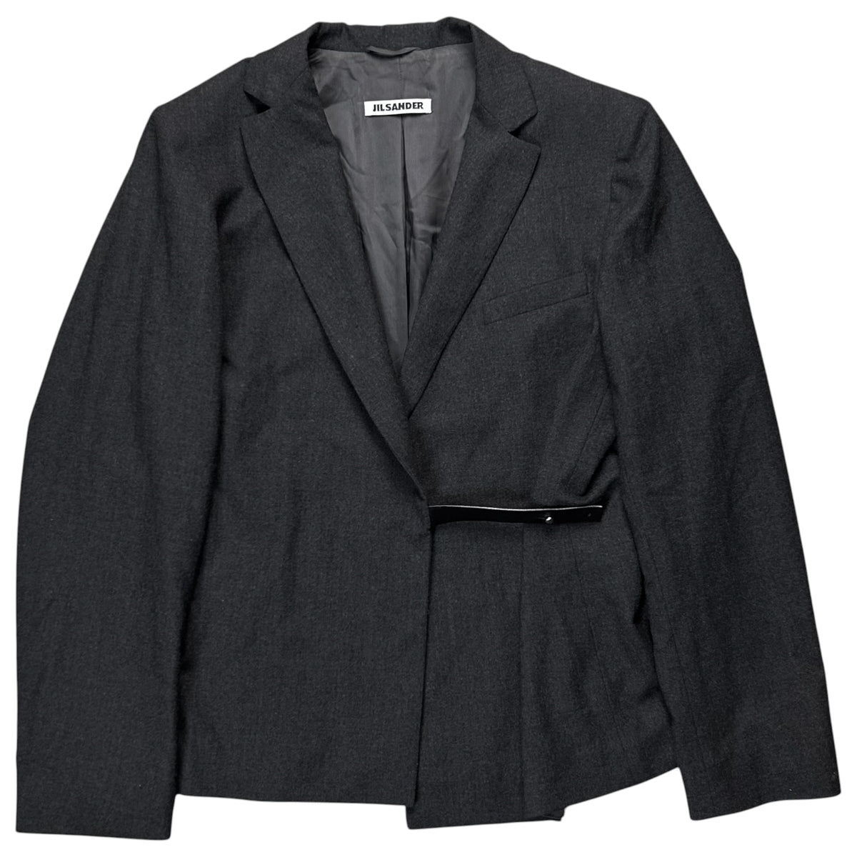 Jil Sander Asymmetric Leather Strap Blazer - AW99
