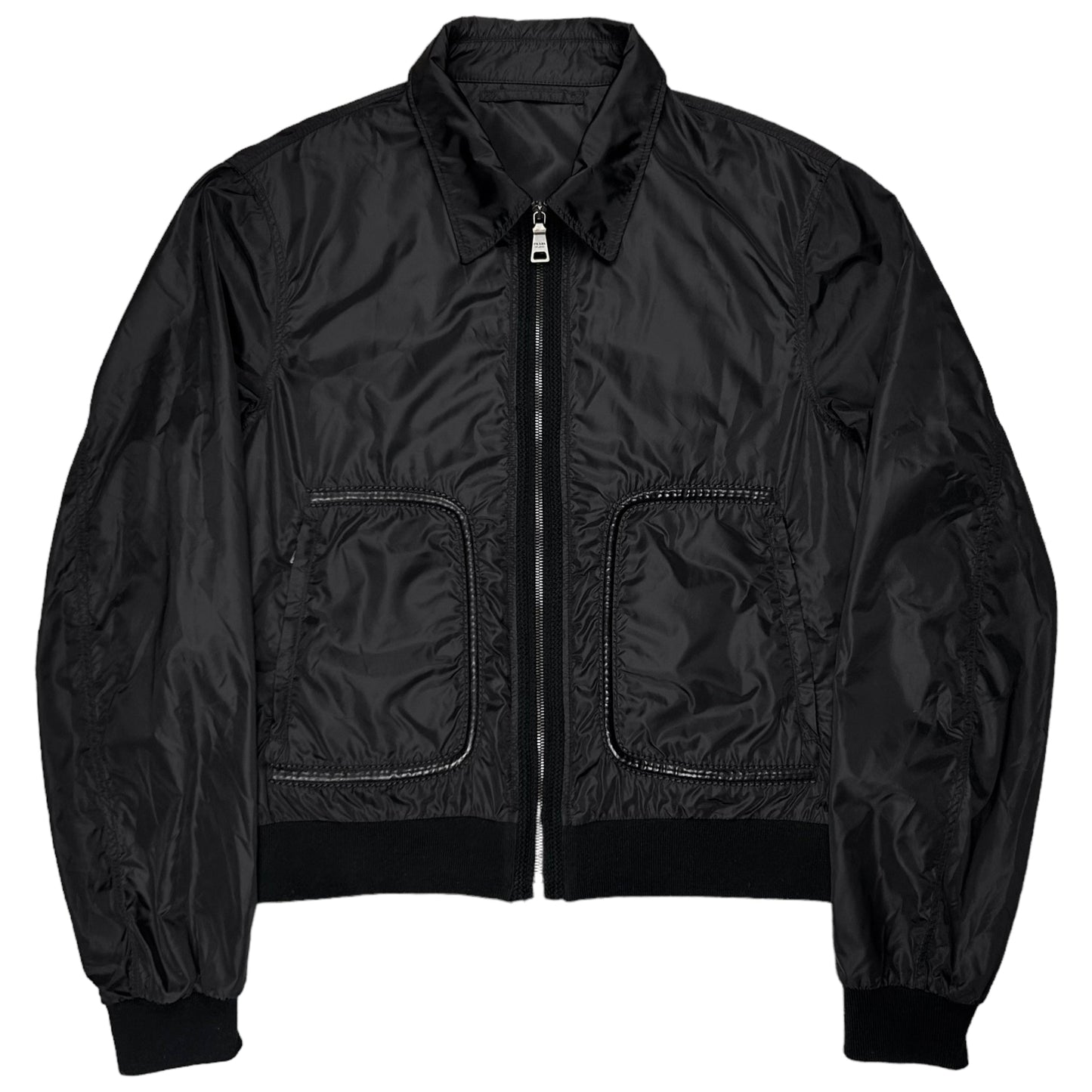 Prada Leather Piped Pockets Work Jacket - SS10