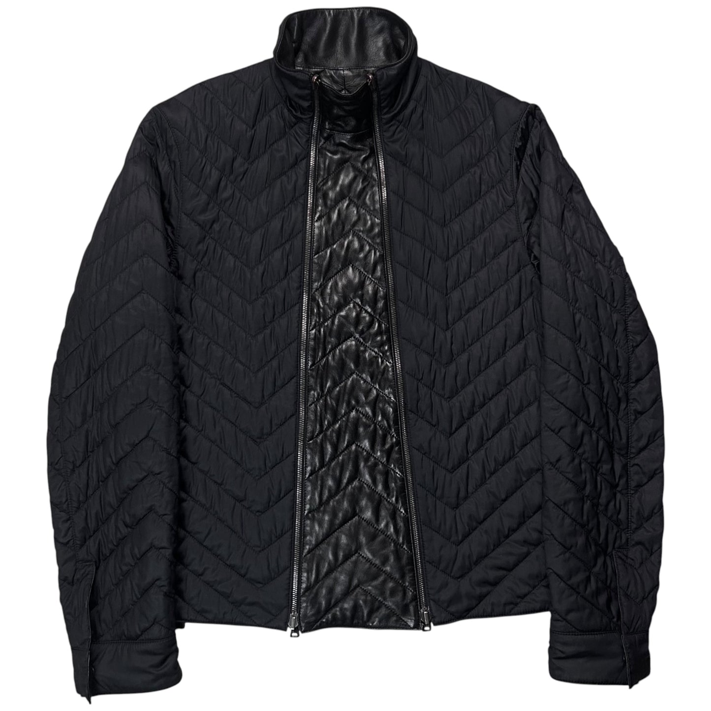 Jil Sander by Raf Simons Quilted Dual Zip Leather Jacket - AW07