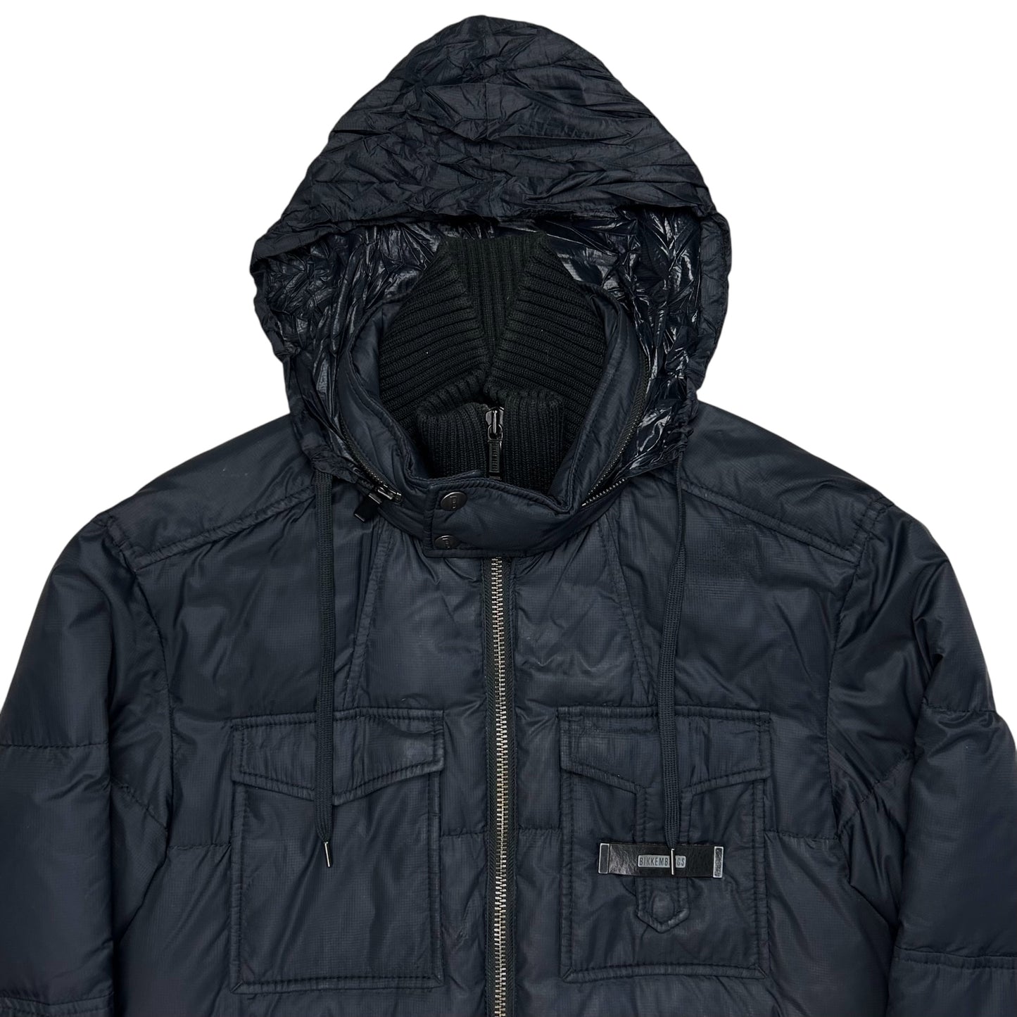 Dirk Bikkembergs Double Collar Cargo Puffer Jacket