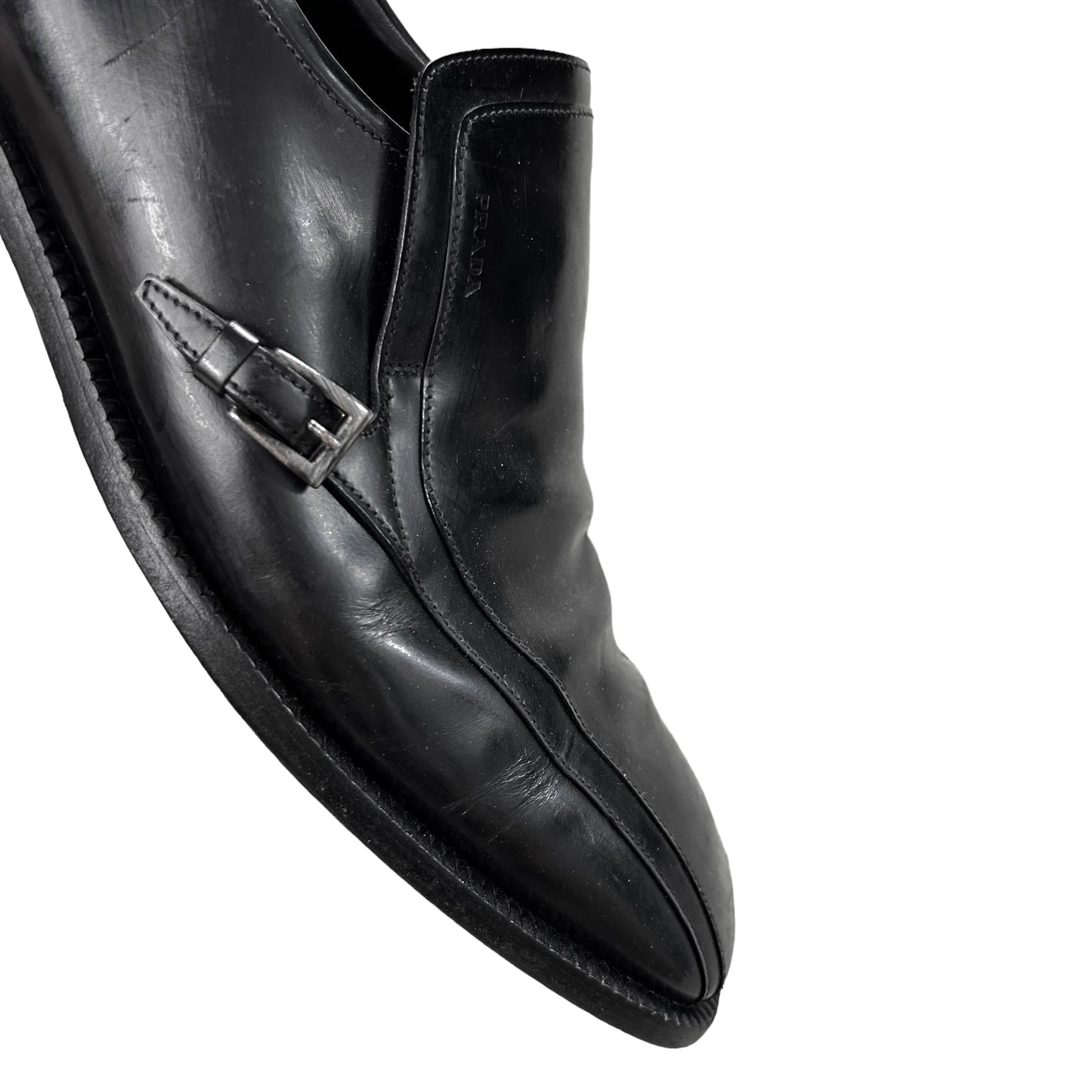 Prada Square Panel Monk Strap Loafers