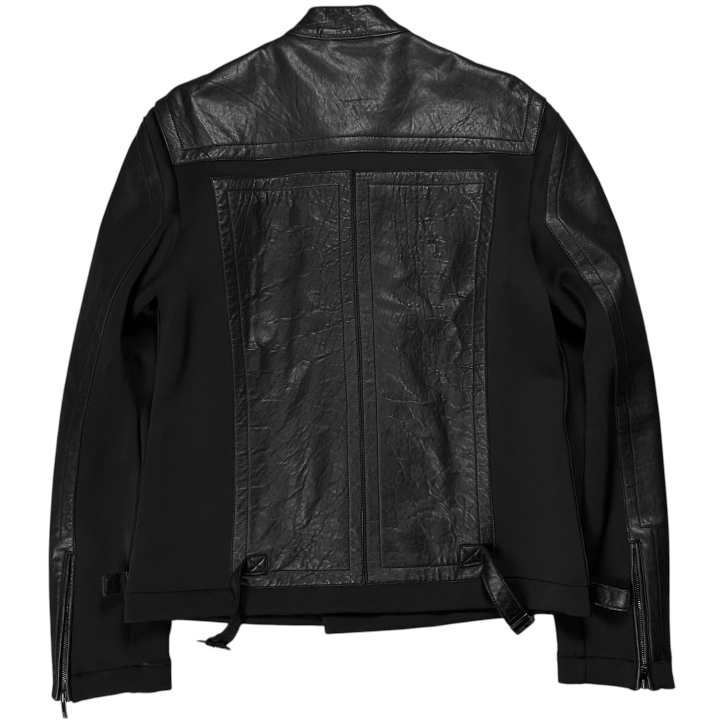 Dirk Bikkembergs Asymmetric Zip Moto Leather Jacket