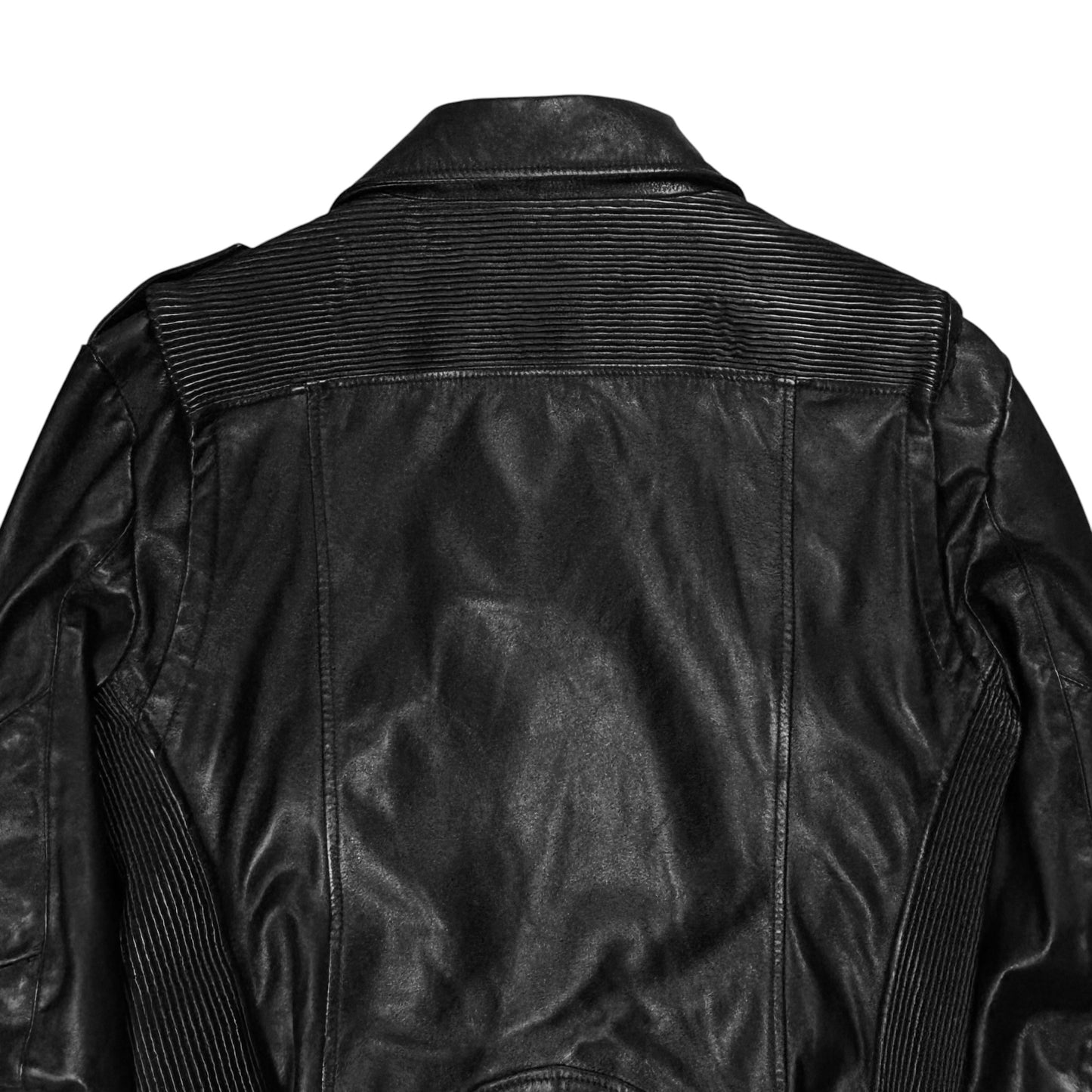 Pierre Balmain Belted Biker Leather Jacket - SS13