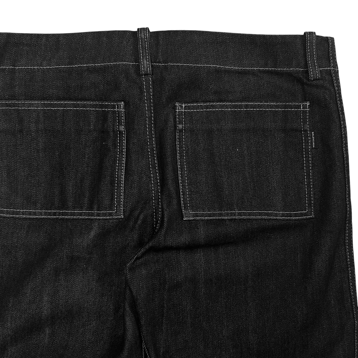 Balenciaga Flared Embellishment Raw Denim Pants - AW08