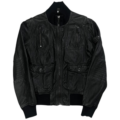 Dirk Bikkembergs Cargo Flight Leather Jacket