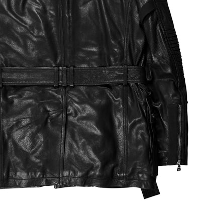 Balmain by Olivier Rousteing Belted Multi Zip Leather Field Sample Jacket - AW18