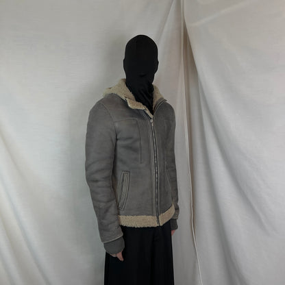 Rick Owens Hooded Shearling Leather Jacket - 2010s