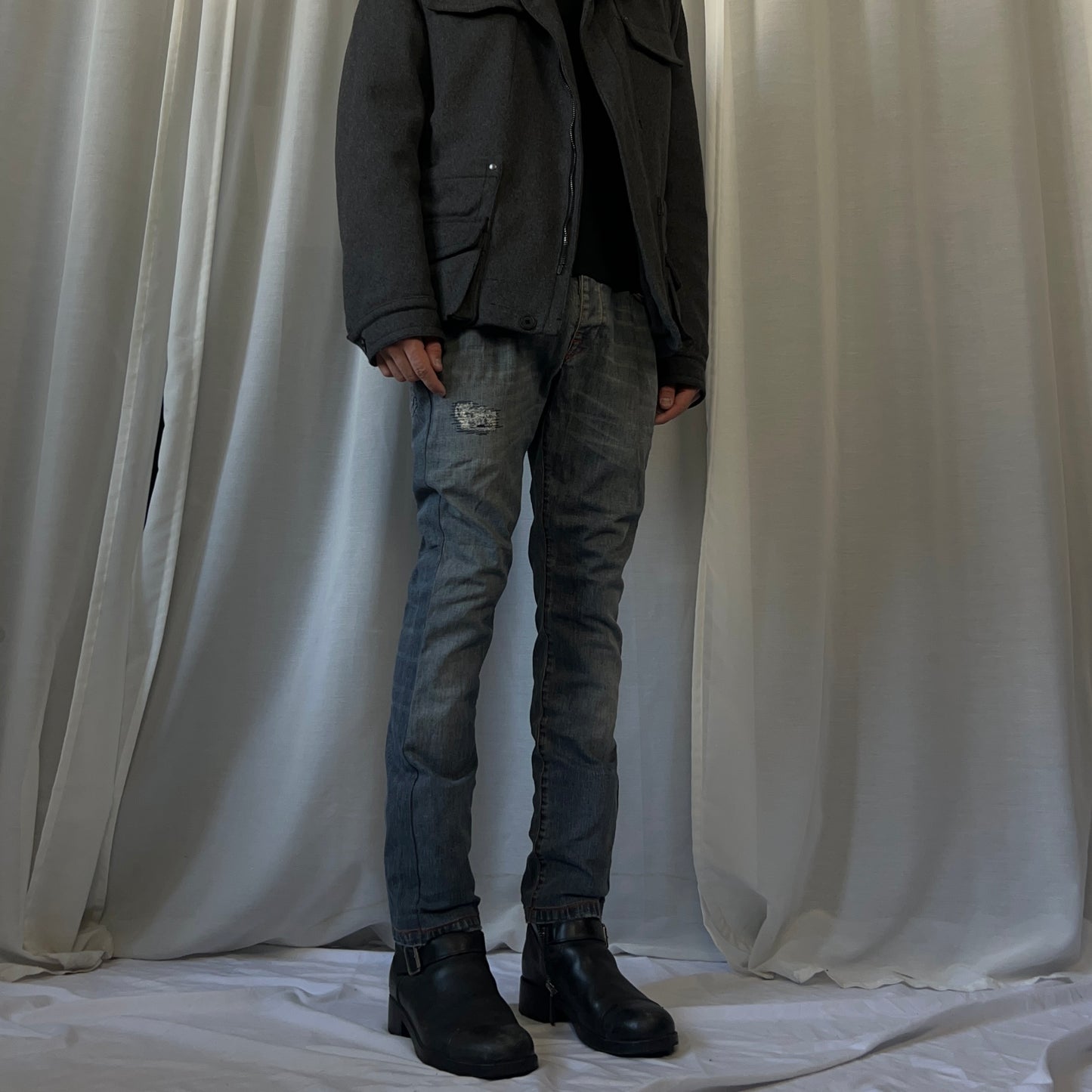 RAF by Raf Simons Distressed Jeans
